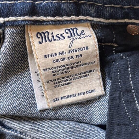 RARE Miss Me Y2X Womens Denim Jeans 28x33.5 Blue Bootcut JW6207B Jewel Pocket - Picture 6 of 6